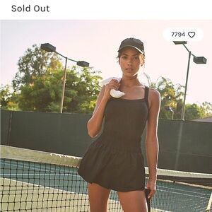 Black Tennis Dress with Cap
